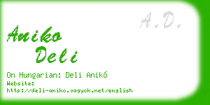 aniko deli business card